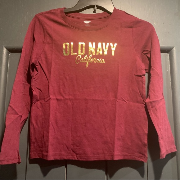 Old Navy Girls Burgundy Long Sleeve Softest Tee - Picture 1 of 5
